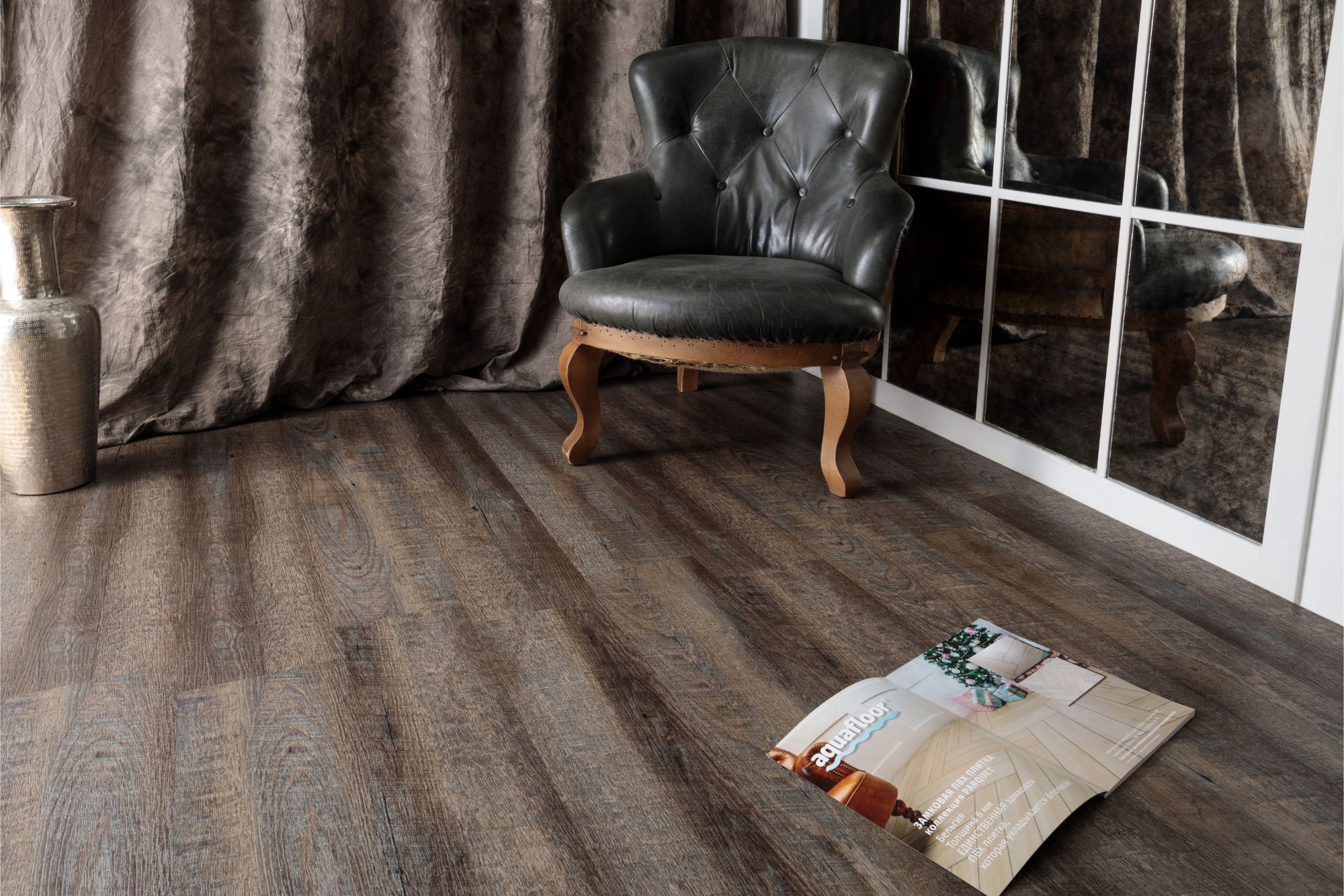 Кварцвиниловая плитка Aqua Floor Нано/ Nano AF3207N 1221x180 Дуб Светлый замковый кварц винил напольный