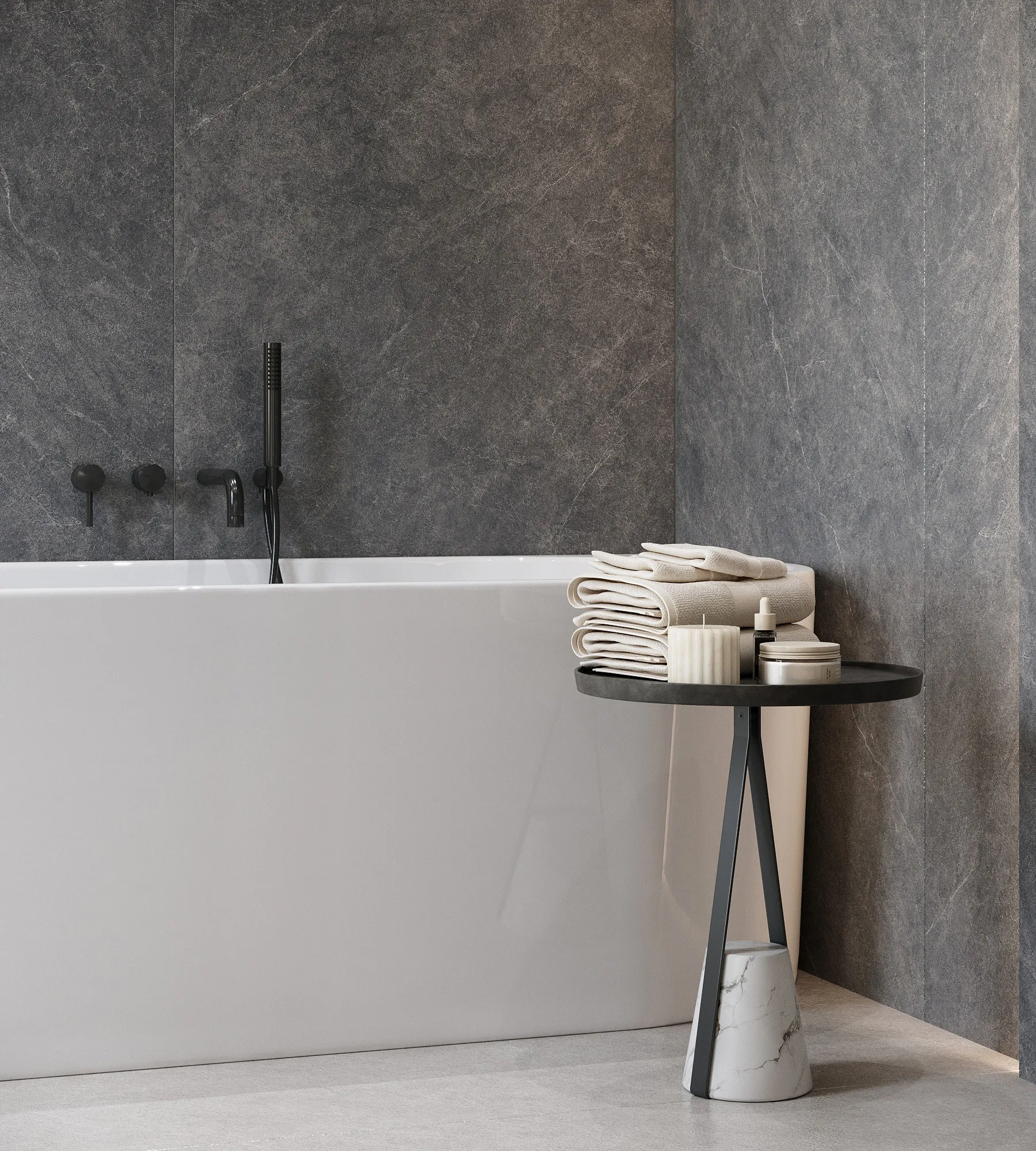 Керамогранит Креанза CZ-SL01-B Listello Bianco Solido 80x160 серый