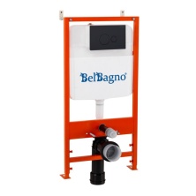 Инсталляция для подвесного унитаза BelBagno BB026/BB084NERO с панелью смыва, черный матовый