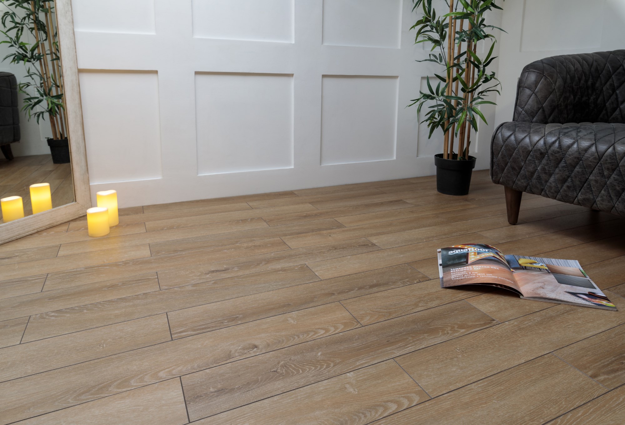 Кварцвиниловая плитка Aqua Floor Паркет плюс/ Parquet Plus AF6011PQ+ 720x120 Дуб Светлый замковый кварц винил напольный