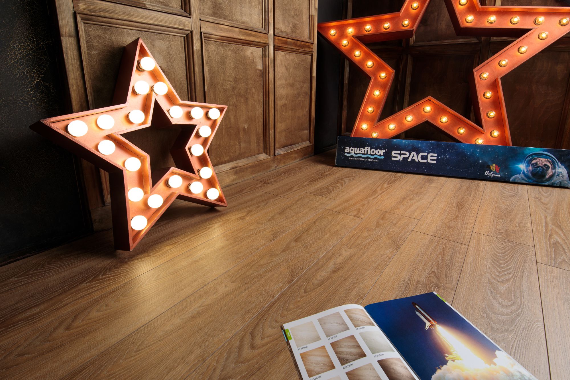 Кварцвиниловая плитка Aqua Floor Спейс/ Space AF4031SPC 1220x180 Дуб Светлый замковый кварц винил напольный