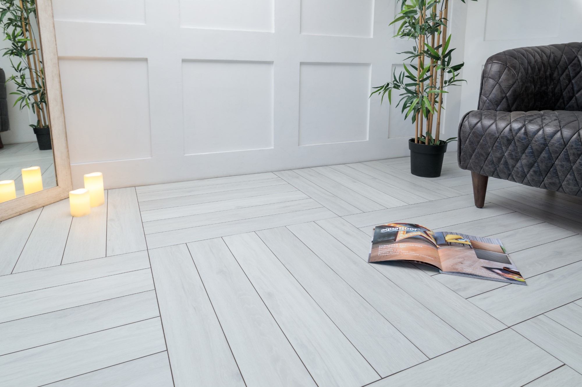 Кварцвиниловая плитка Aqua Floor Паркет плюс/ Parquet Plus AF6011PQ+ 720x120 Дуб Светлый замковый кварц винил напольный