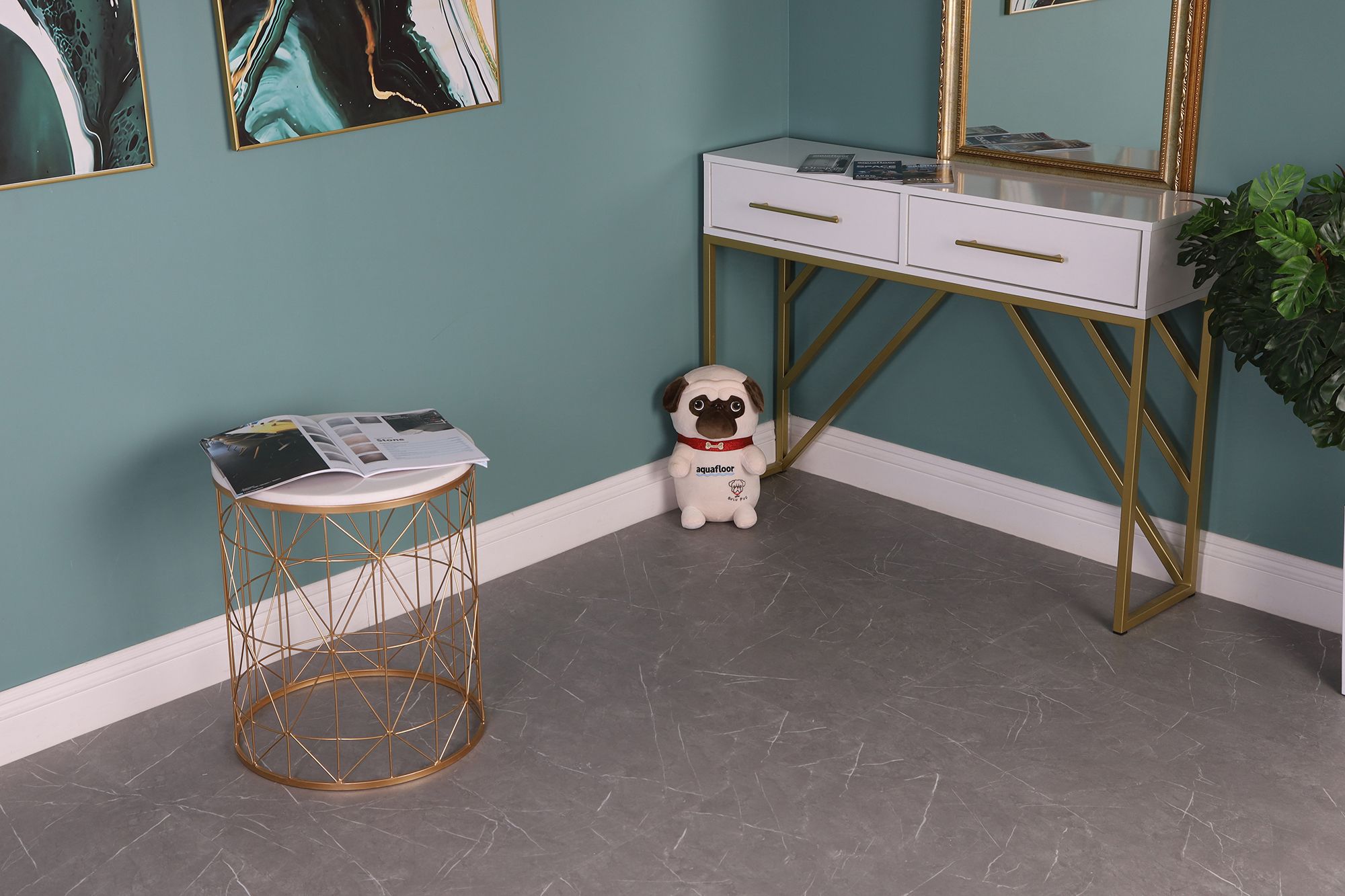 Кварцвиниловая плитка Aqua Floor Стоун ИксЭль/ Stone XL AF5002MSXL 940x470 Мрамор Светлый замковый кварц винил напольный