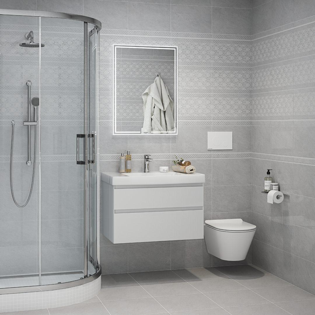 Декор Kerama Marazzi AZ\A053\6424 Мотиво серый светлый глянцевый 25x40