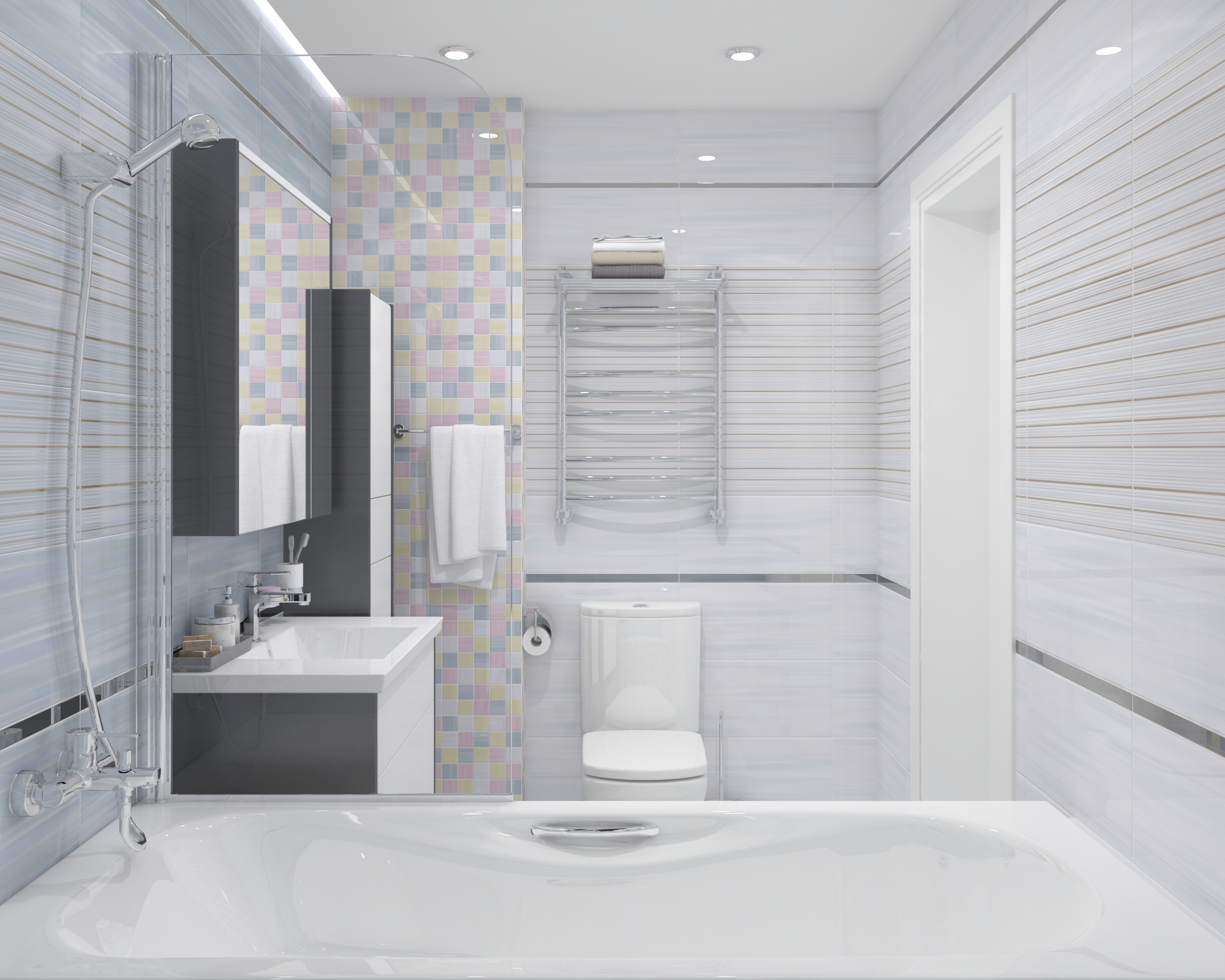 Мозаика (MM34032) Laparet Spring мозаичный микс 25x25 глянцевый