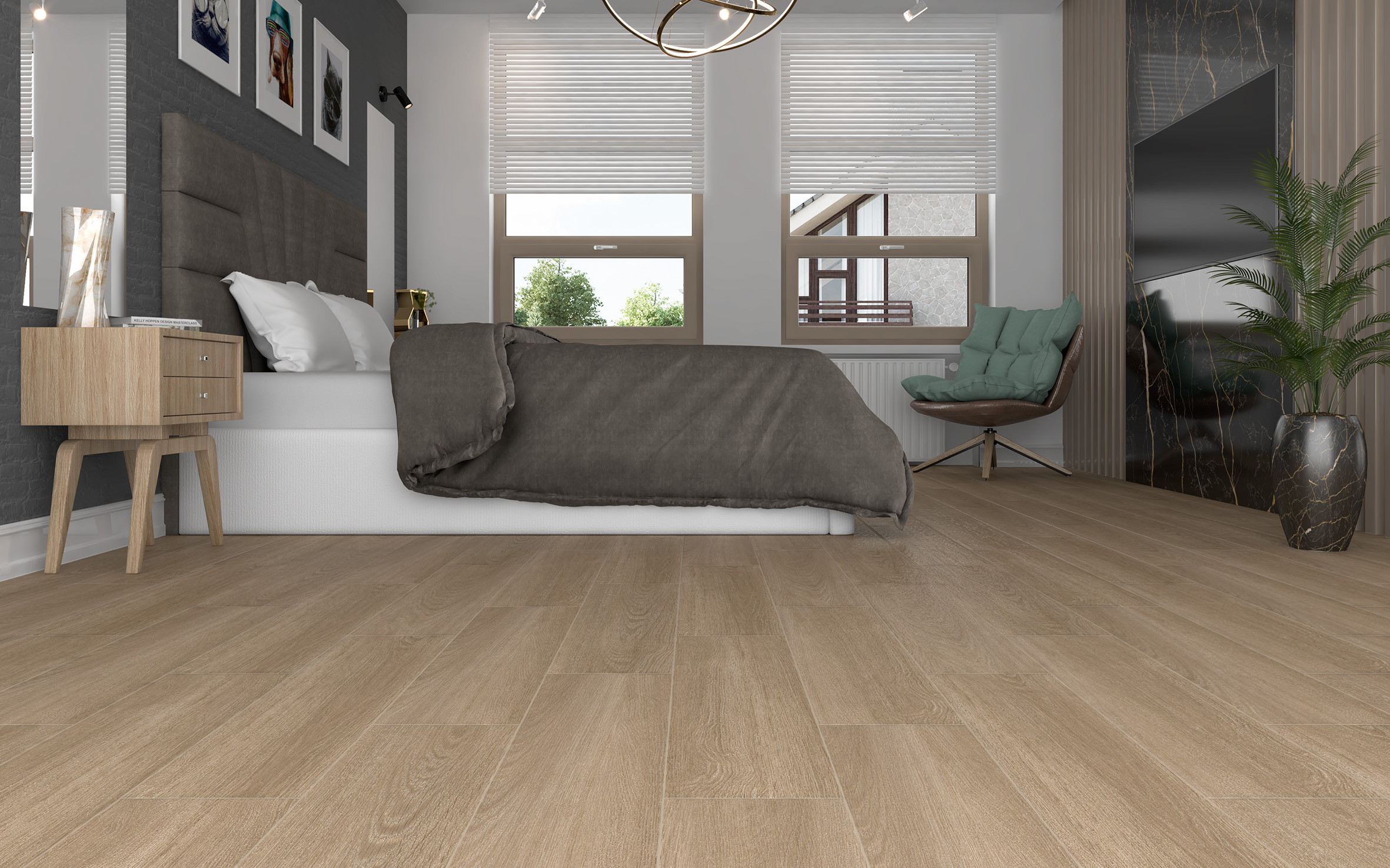 Керамогранит (SG706590R) Laparet Madera белый 20x80 матовый