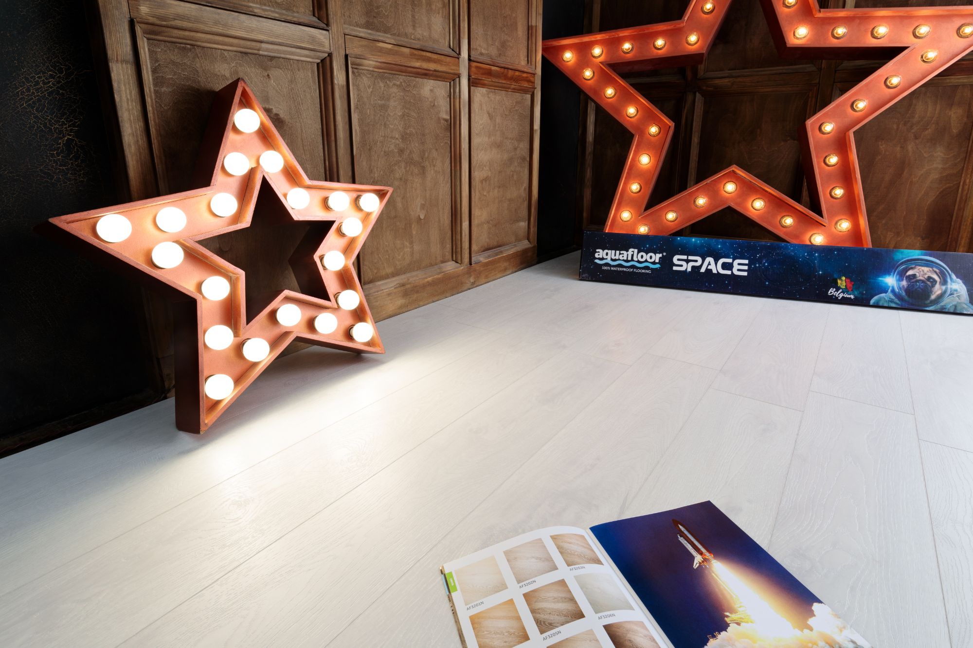 Кварцвиниловая плитка Aqua Floor Спейс/ Space AF4031SPC 1220x180 Дуб Светлый замковый кварц винил напольный