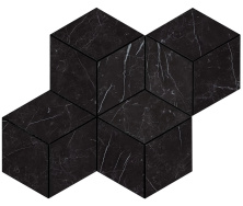 Мозаика Атлас Конкорд Италия Марвел Стоун/ Marvel Stone Nero Marquina Mosaico Esagono Lappato 30x35 AS2K