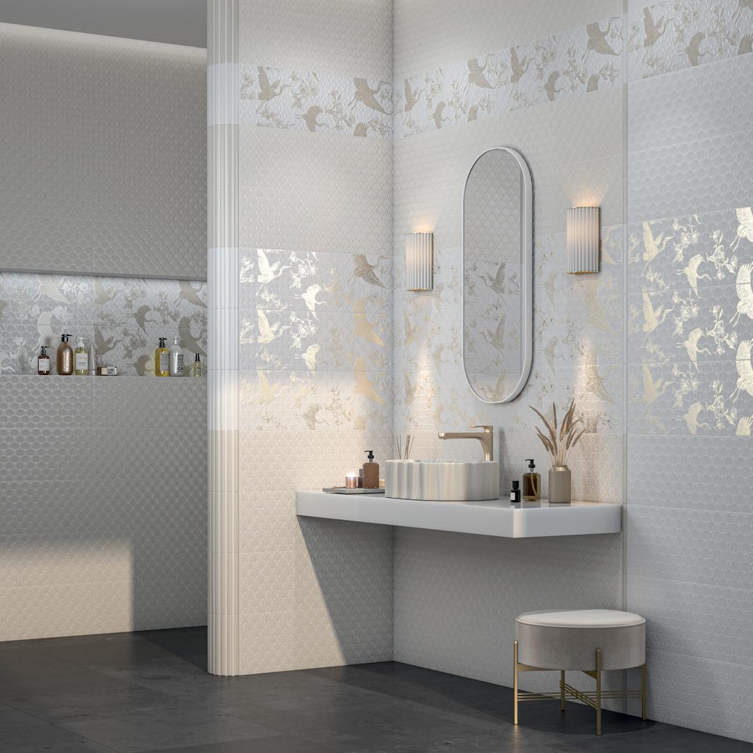 Керамическая плитка Kerama Marazzi Гарса структура бежевый светлый обрезной 25x75 12155R