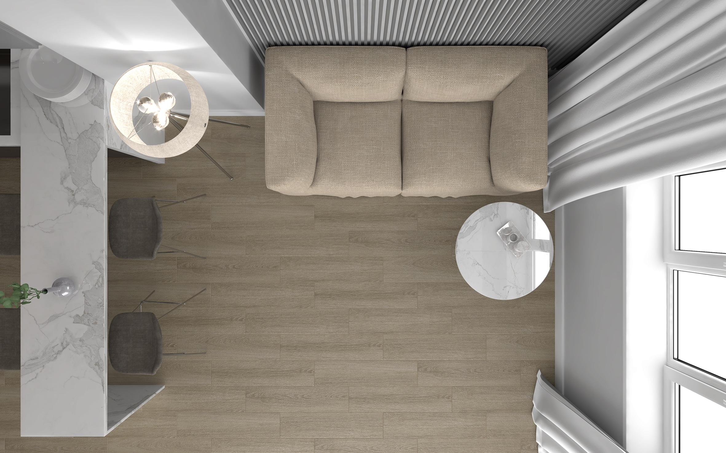 Керамогранит (SG706590R) Laparet Madera белый 20x80 матовый