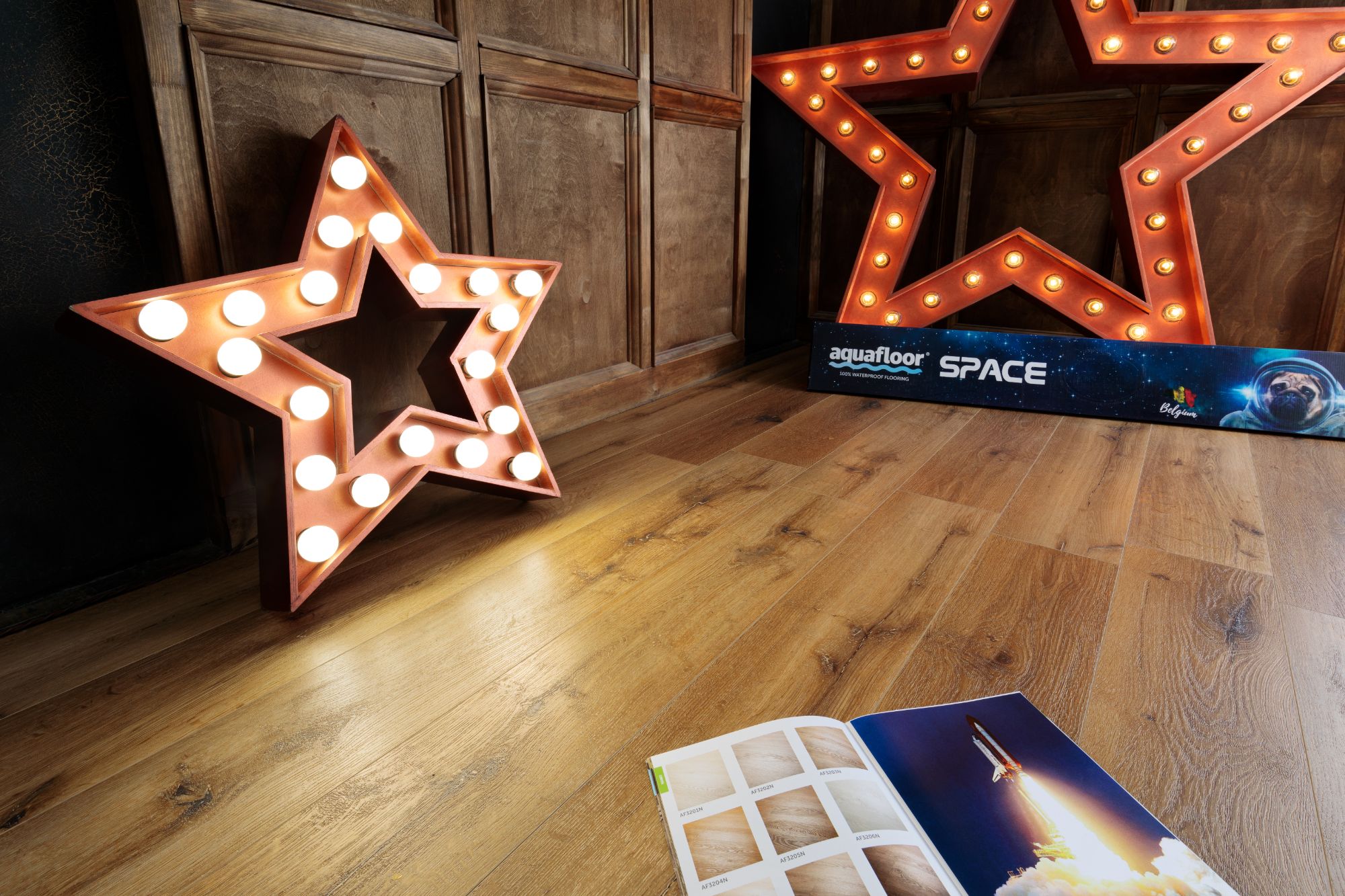 Кварцвиниловая плитка Aqua Floor Спейс/ Space AF4031SPC 1220x180 Дуб Светлый замковый кварц винил напольный