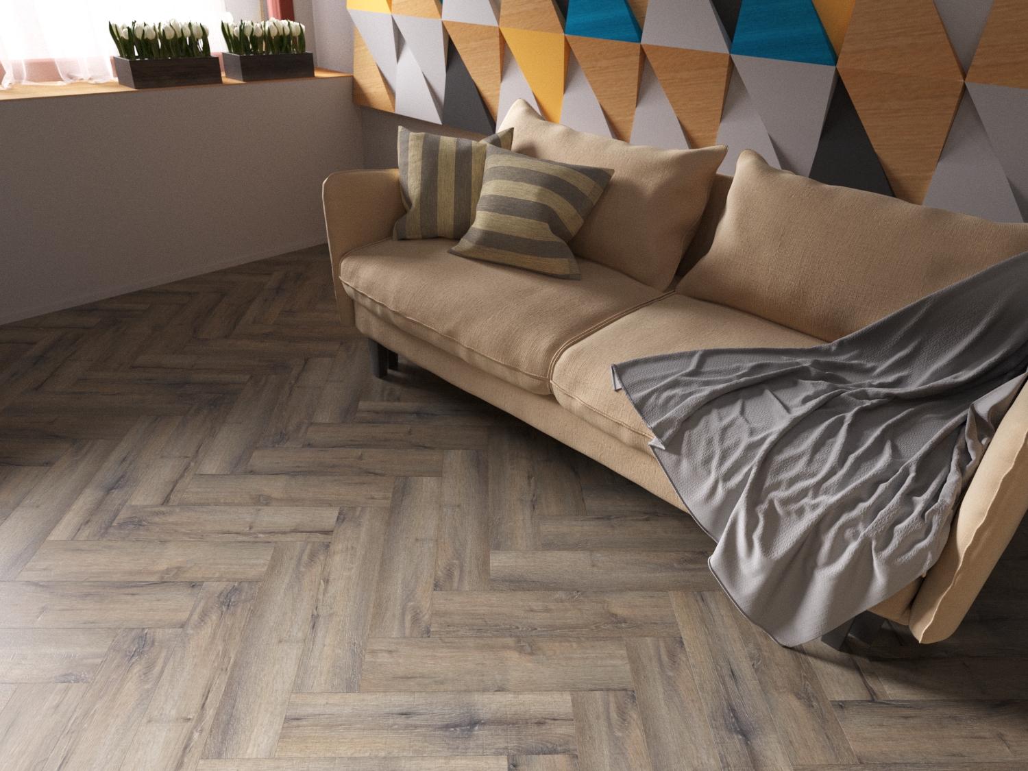 Кварцвиниловая плитка Fine Floor Craft Short Plank FF-016 Дуб Виндзор кварц винил напольный