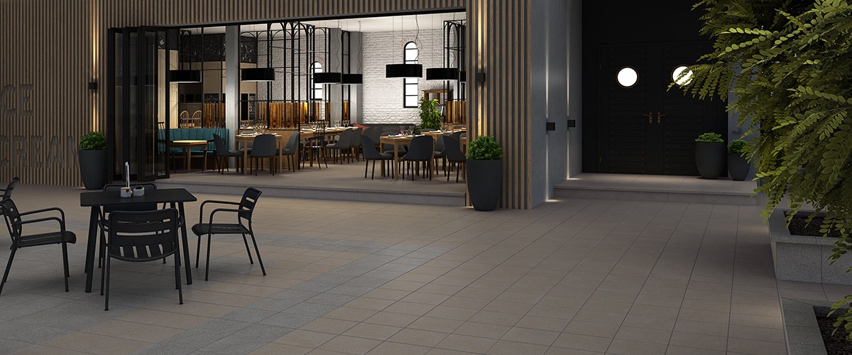 Ступень Эксагрэс Peldano Recto Milan Gris фронтальная 33x120 серый