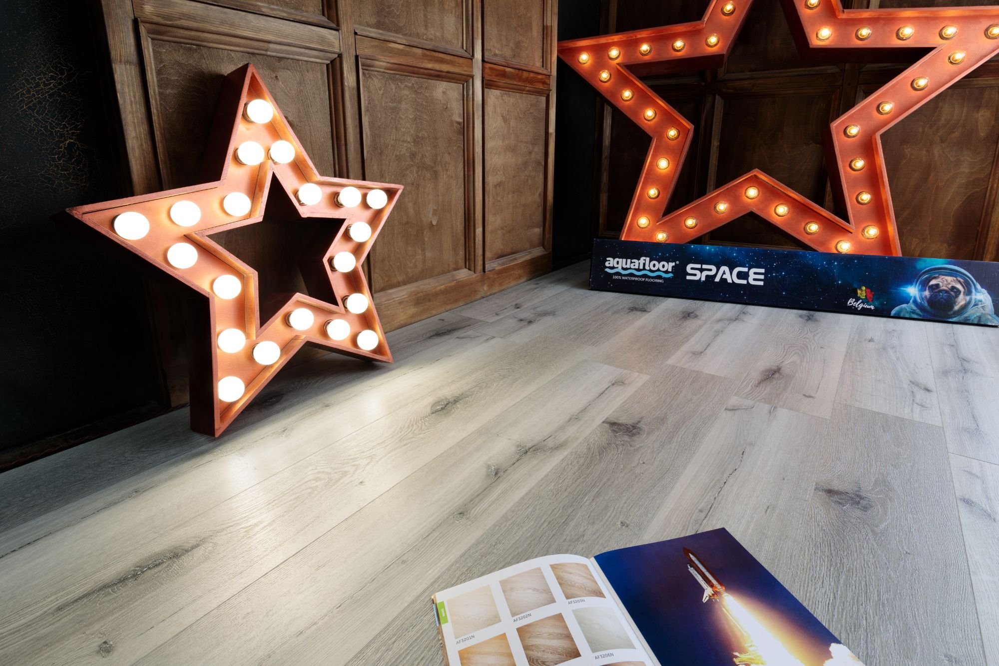 Кварцвиниловая плитка Aqua Floor Спейс/ Space AF4031SPC 1220x180 Дуб Светлый замковый кварц винил напольный