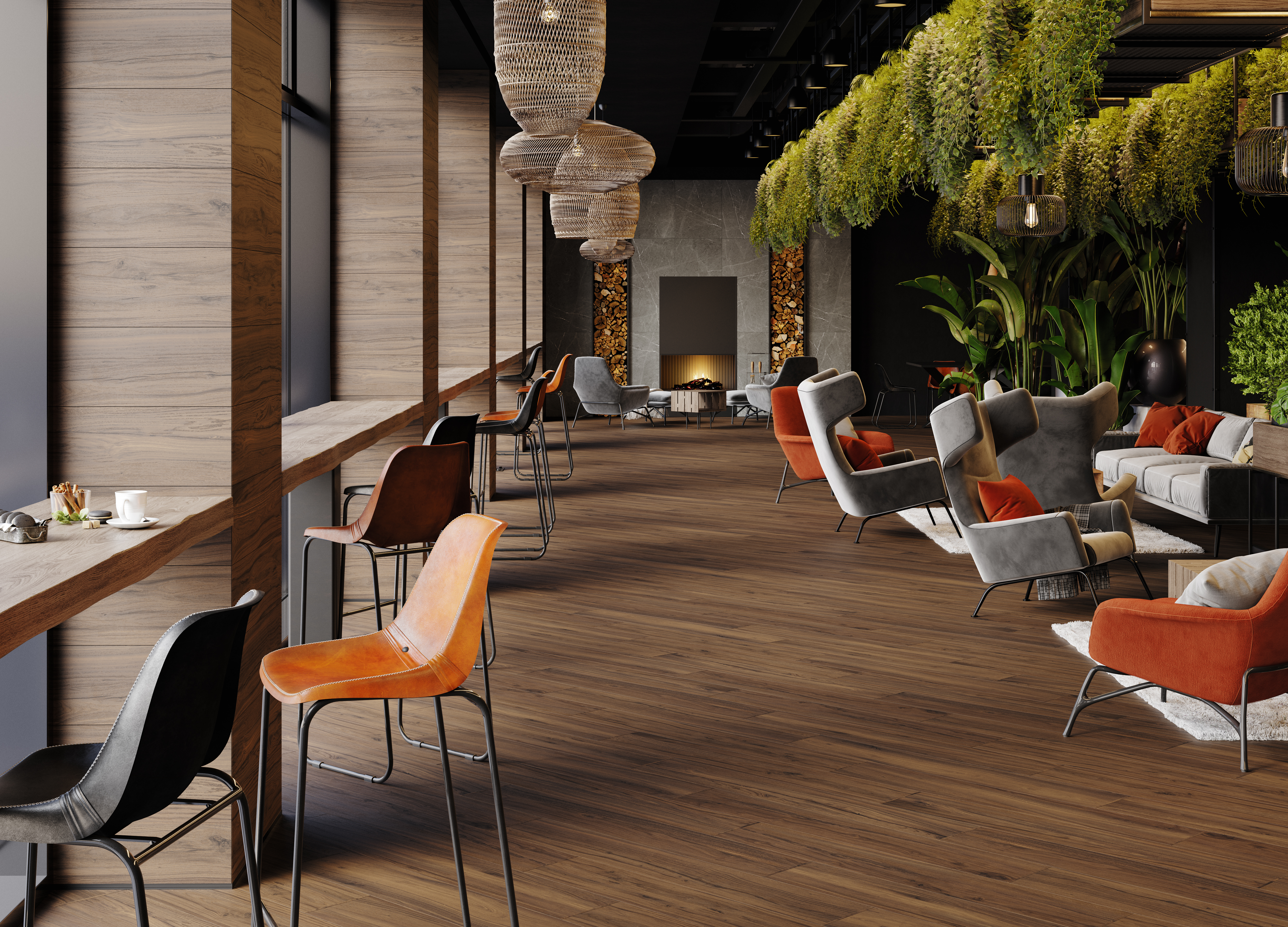 Керамогранит Alleya Dark Brown 20x120 K-2104/SR/200x1200x10