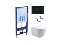 Set AQUATEK КЛАССИК (рама AQUATEK Standard INS-0000012 с звукоиз.прокладкой+крепеж KKI-0000002+кнопка KDI-0000012+унитаз КЛАССИК AQ1111-00 с крышкой-сиденьем soft-close)