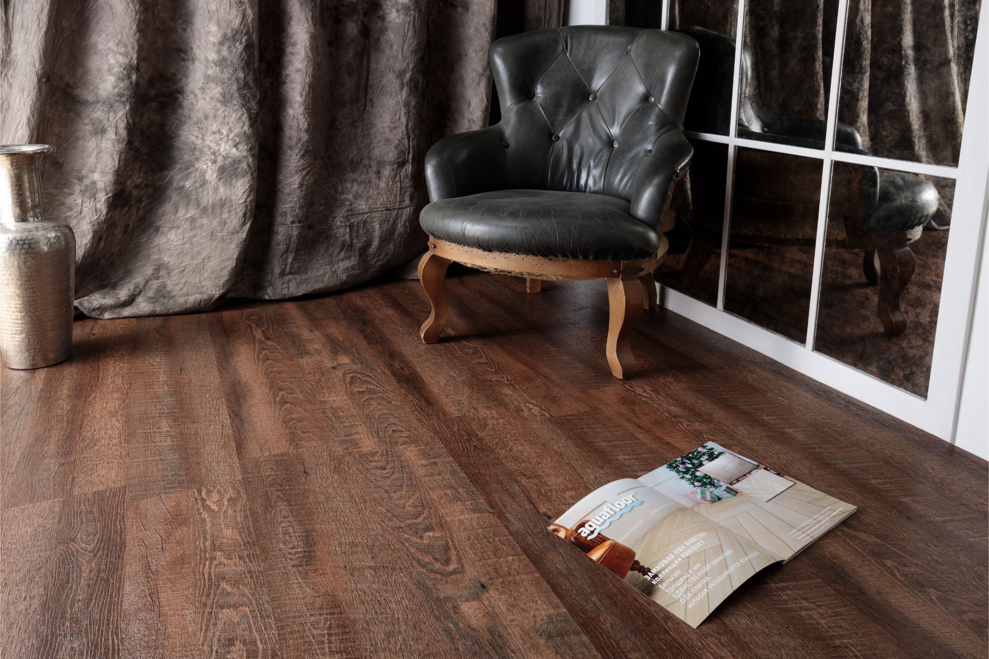 Кварцвиниловая плитка Aqua Floor Нано/ Nano AF3207N 1221x180 Дуб Светлый замковый кварц винил напольный