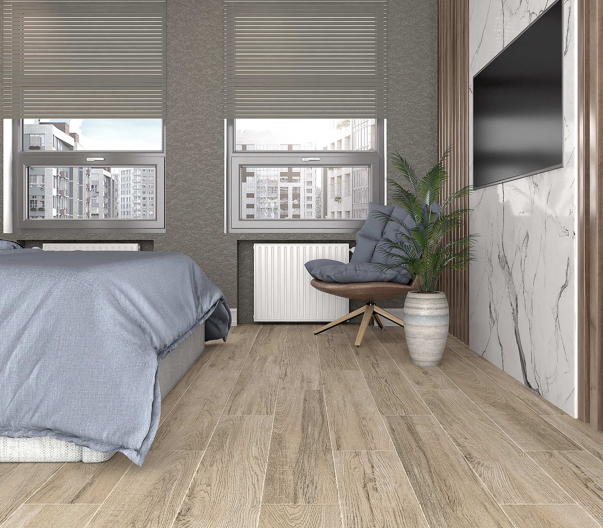 Керамогранит (SG517900R) Laparet Rainwood бежевый 20x119.5 матовый