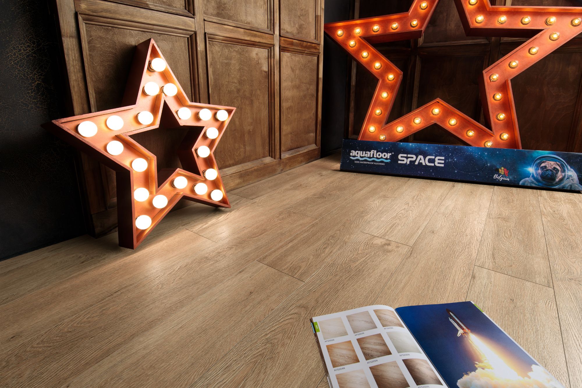 Кварцвиниловая плитка Aqua Floor Спейс/ Space AF4031SPC 1220x180 Дуб Светлый замковый кварц винил напольный