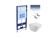 Set AQUATEK ЛИРА (рама AQUATEK Standard INS-0000012 с звукоиз.прокладкой+крепеж KKI-0000002+кнопка KDI-0000010+унитаз ЛИРА AQ1155-00 с крышкой-сиденьем soft-close)