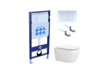 Set AQUATEK ЛЕЯ (рама AQUATEK Standard INS-0000012 с звукоиз.прокладкой+крепеж KKI-0000002+кнопка KDI-0000009+унитаз ЛЕЯ AQ1199-00 с крышкой-сиденьем soft-close)