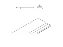 Бортик с выемкой закругленный левый Италон Скайфолл/ Skyfall X2 Grigio 30x60