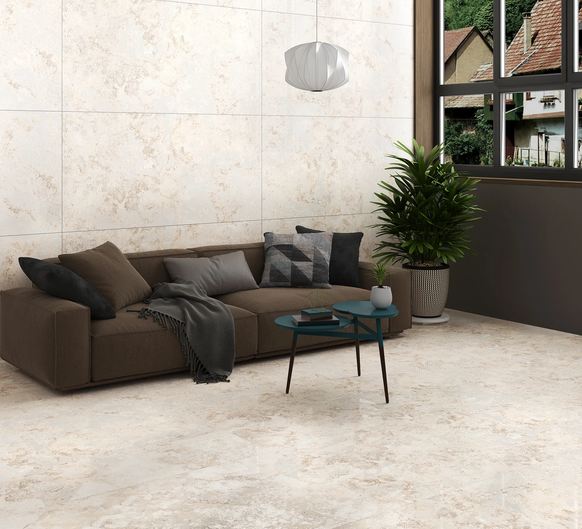 Керамогранит Аркадия Керамика CR6012-A Seastone Beige Carving 60x60 бежевый