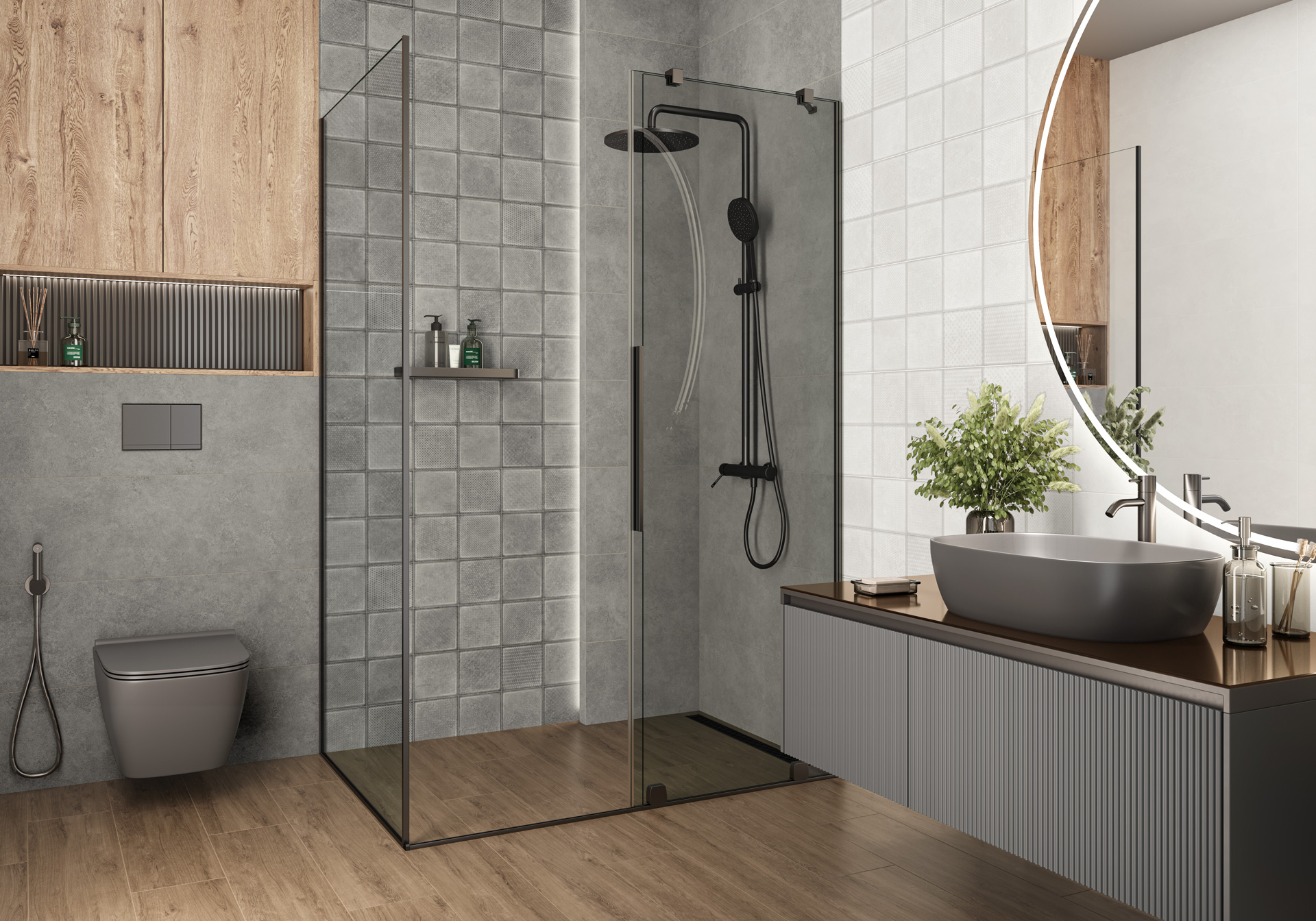 Керамическая плитка Альма Керамика Куб/ Cube TWU3090CUB07R белый 30x90