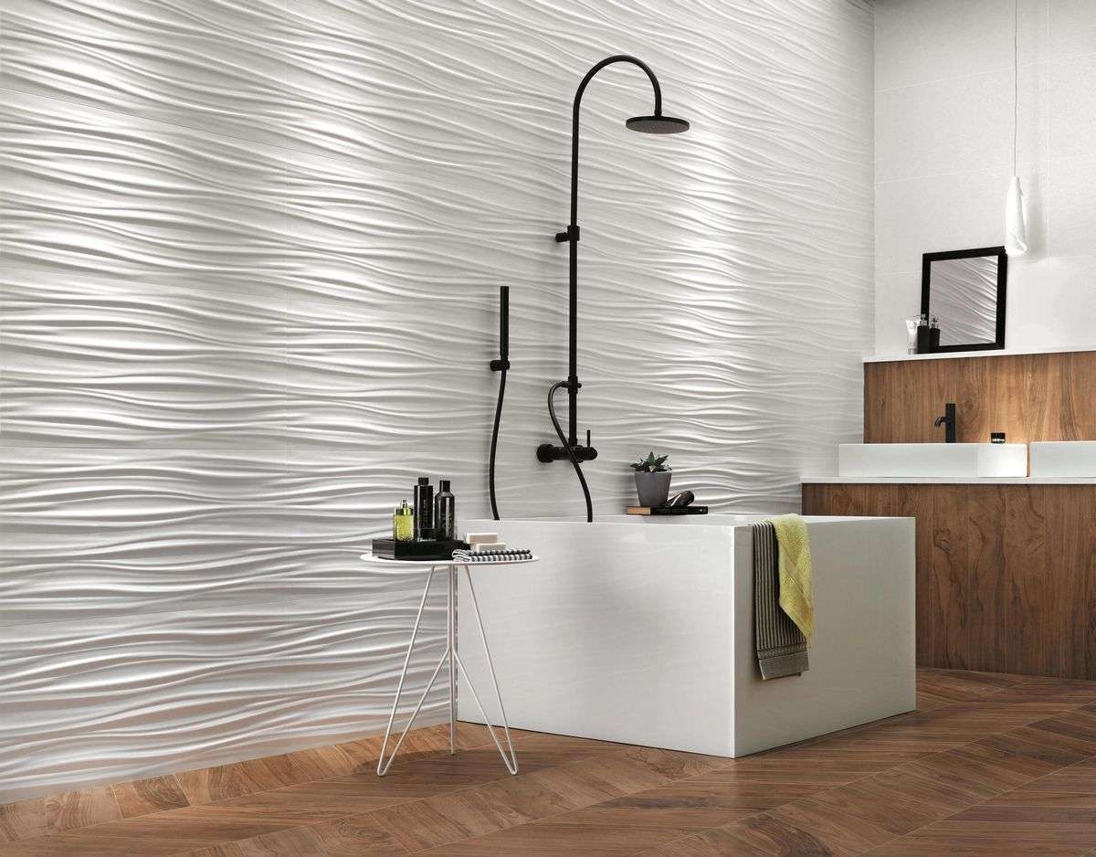 Керамическая плитка Атлас Конкорд Италия 3Д Волл Дизайн/ 3D Wall Design Dune Sand Matte 40x80 8DUS