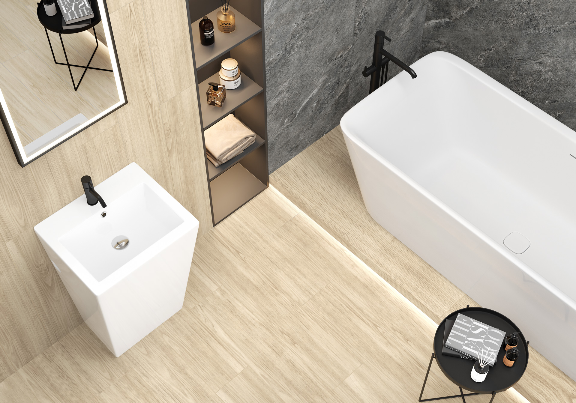 Керамогранит Artkera Group Файнвуд/ Finewood Графит GP20120FIN25 серый 20x120
