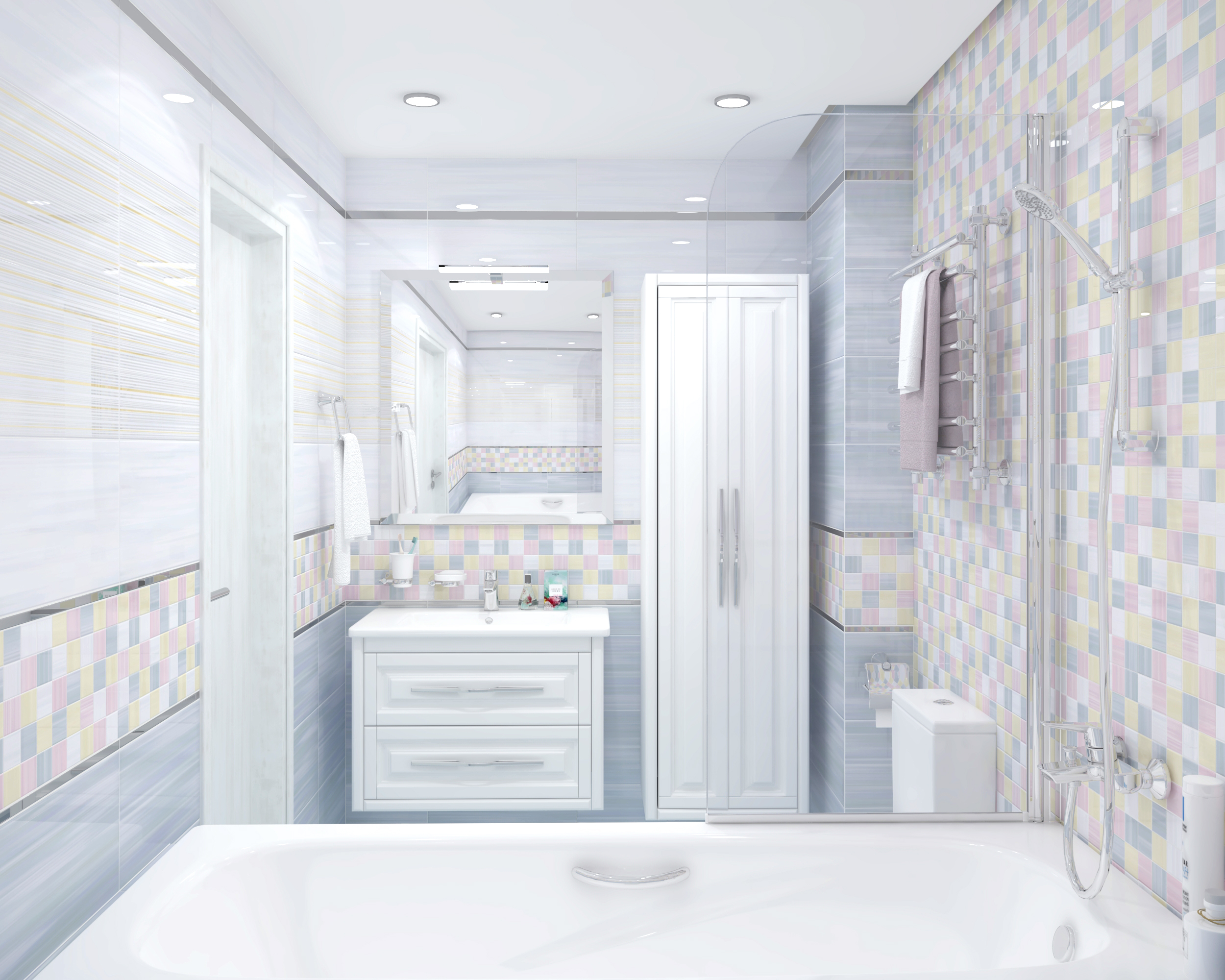 Мозаика (MM34032) Laparet Spring мозаичный микс 25x25 глянцевый