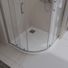 Душевой поддон BelBagno TRAY-MR-UNO-R-90-550-35-W-CR из искусственного мрамора в комплекте с сифоном