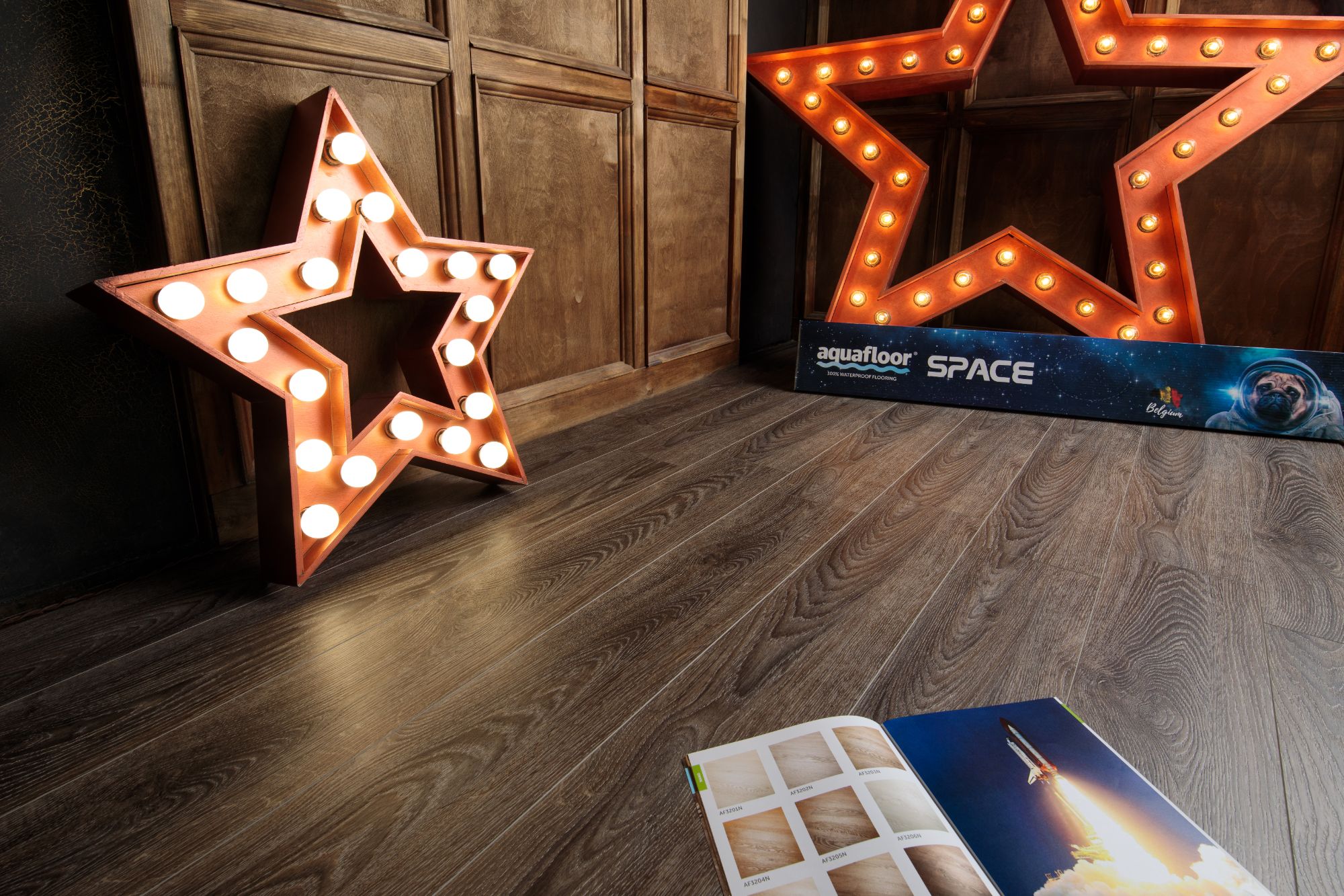 Кварцвиниловая плитка Aqua Floor Спейс/ Space AF4031SPC 1220x180 Дуб Светлый замковый кварц винил напольный