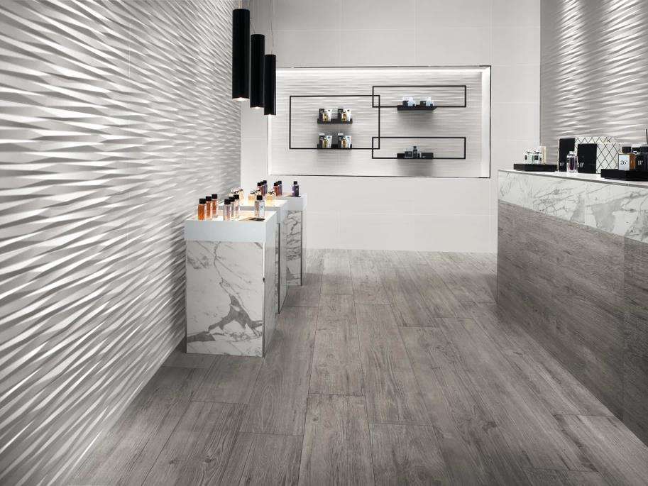 Керамическая плитка Атлас Конкорд Италия 3Д Волл Дизайн/ 3D Wall Design Dune Sand Matte 40x80 8DUS