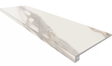Estima Комплект RM01 Miramare White (Ступень 33x120 неполированный прямоугольный бортик без насечек + Подступенок 14,5x120)