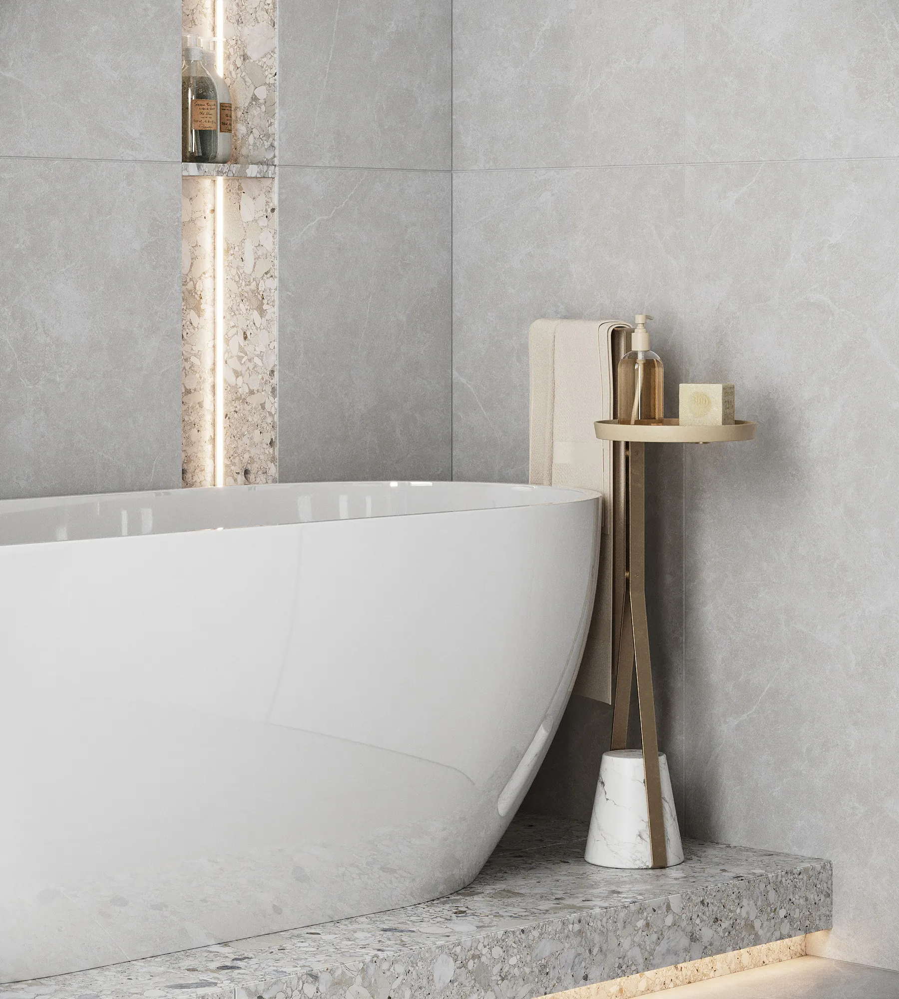 Керамогранит Креанза SL1003-A Oviedo Silver Solido 60x120 серый