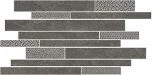 Декор Kerama Marazzi SBM011\SG4585 Ламелла серый темный мозаичный 25x50,2