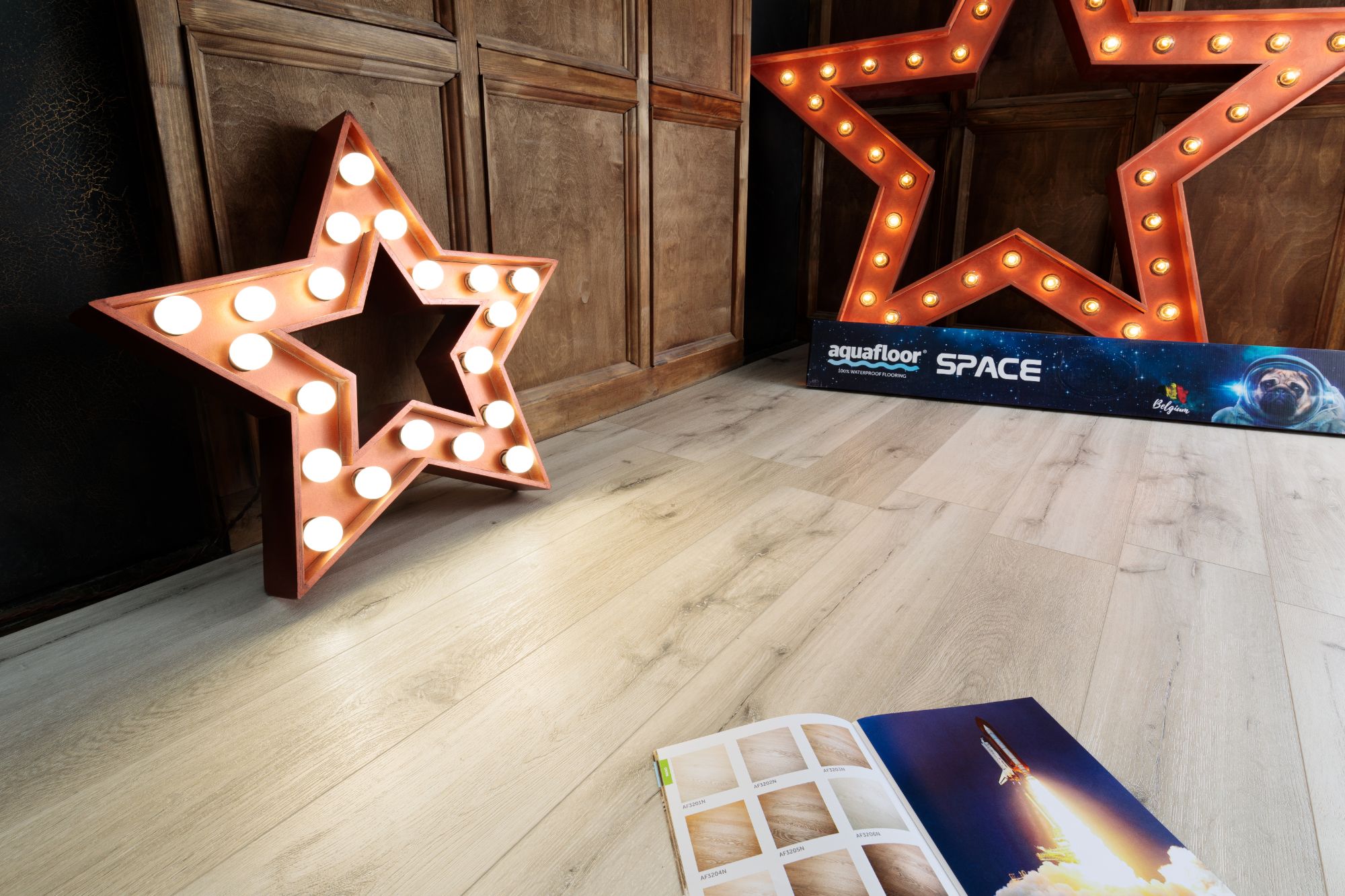 Кварцвиниловая плитка Aqua Floor Спейс/ Space AF4031SPC 1220x180 Дуб Светлый замковый кварц винил напольный