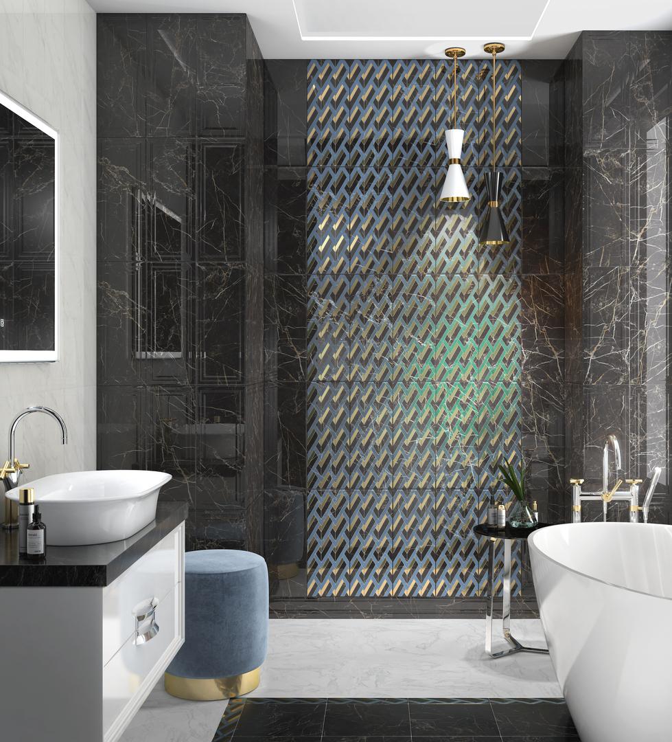 Декор Kerama Marazzi MM7204 Алькала черный мозаичный 20x50
