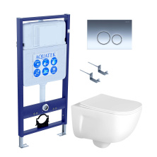 SET AQUATEK ДИВА-018 4в1 (рама AQUATEK Standard INS-0000012+ крепеж KKI-0000002+клавиша KDI-0000018+унитаз ДИВА AQ2012-00)