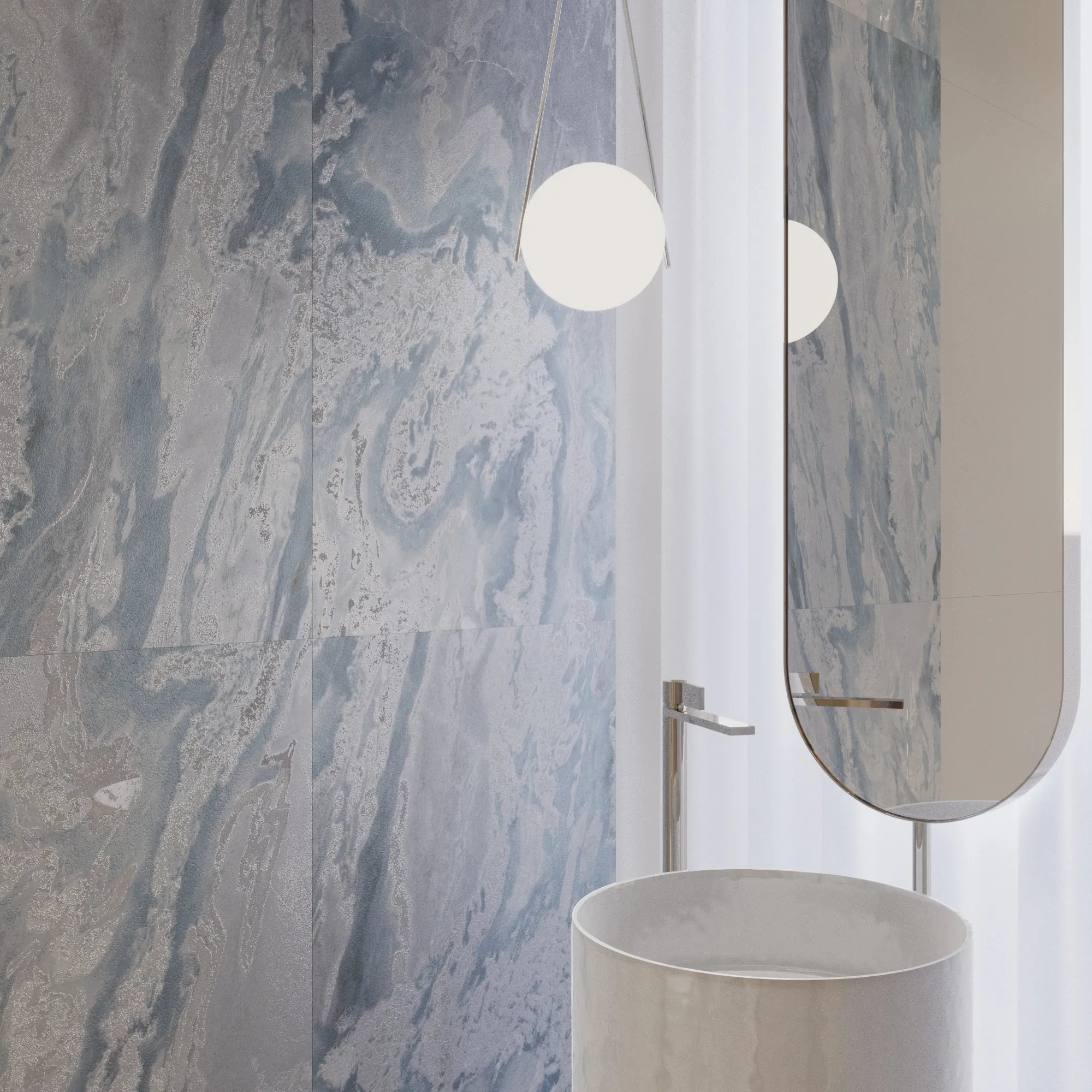 Керамогранит Креанза SH1007-G Ocean Aqua Shape+Glue Art 60x120 голубой