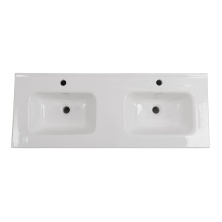 Раковина керамическая с двумя чашами накладная BelBagno BB1200-2-ETL
