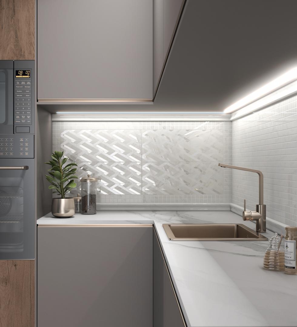 Декор Kerama Marazzi MM7204 Алькала черный мозаичный 20x50