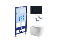 Set AQUATEK КЛАССИК cm (рама AQUATEK Standard INS-0000012 с звукоиз.прокладкой+крепеж KKI-0000002+кнопка KDI-0000012+унитаз КЛАССИК AQ1112-00 с крышкой-сиденьем soft-close)