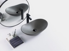 Раковина керамическая накладная серая матовая BelBagno BB1404-H311
