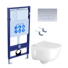 SET AQUATEK ДИВА-014 4в1 (рама AQUATEK Standard INS-0000012+ крепеж KKI-0000002+клавиша KDI-0000014+унитаз ДИВА AQ2012-00)