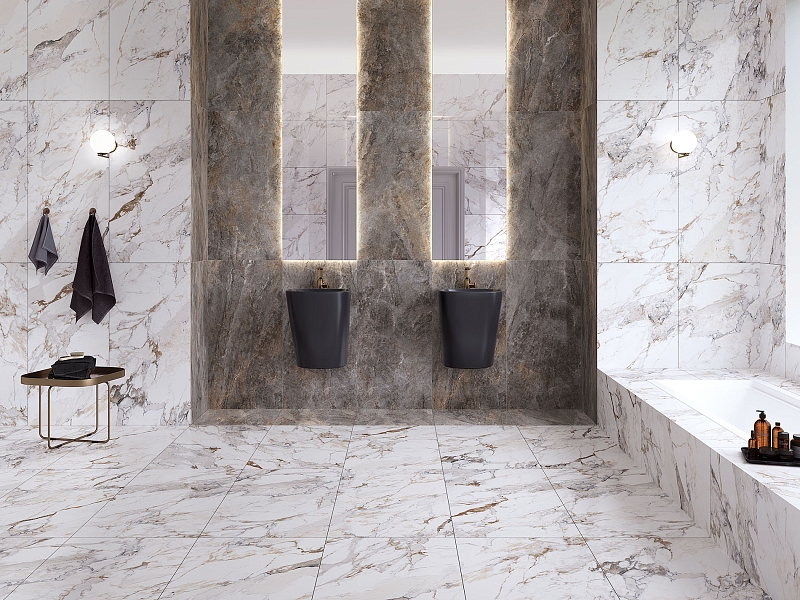 Мозаика Vitra Марбл-Х/ Marble-X Бреча Капрайа Белый 30x30 лаппатированный