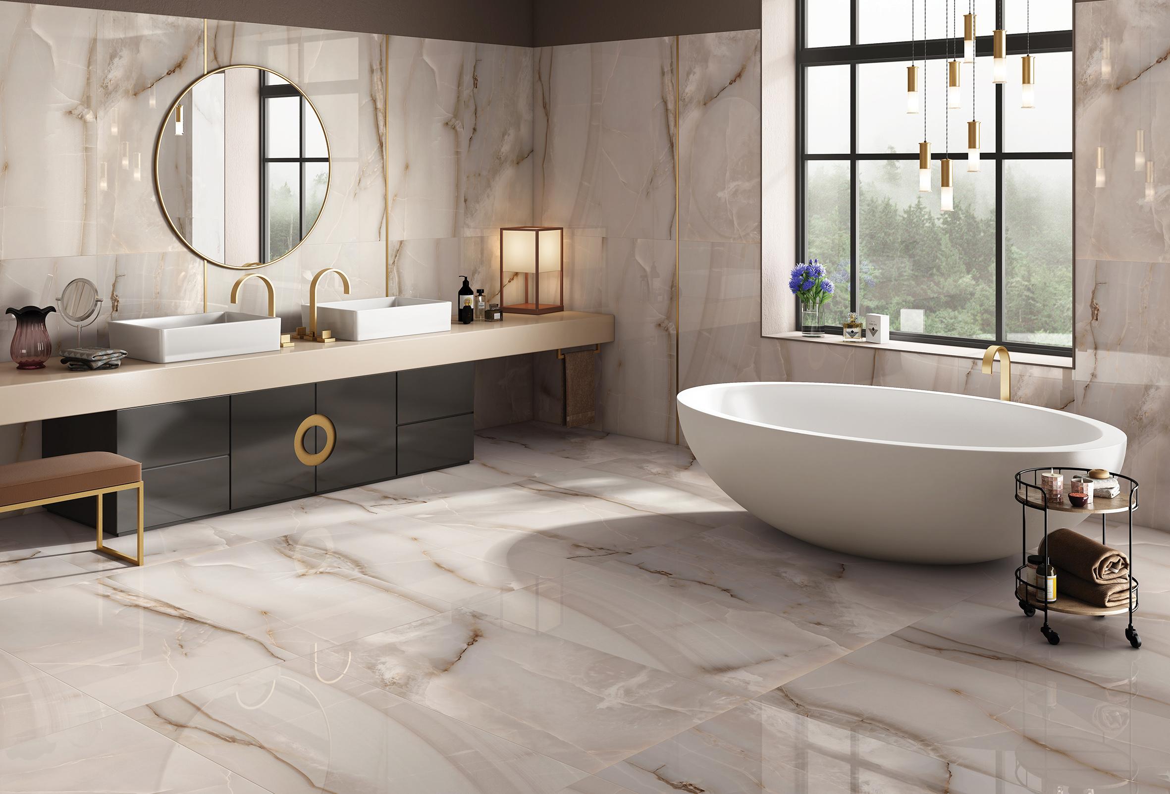 Керамогранит Laparet Onyx Smoke светло-серый 60x120 полированный
