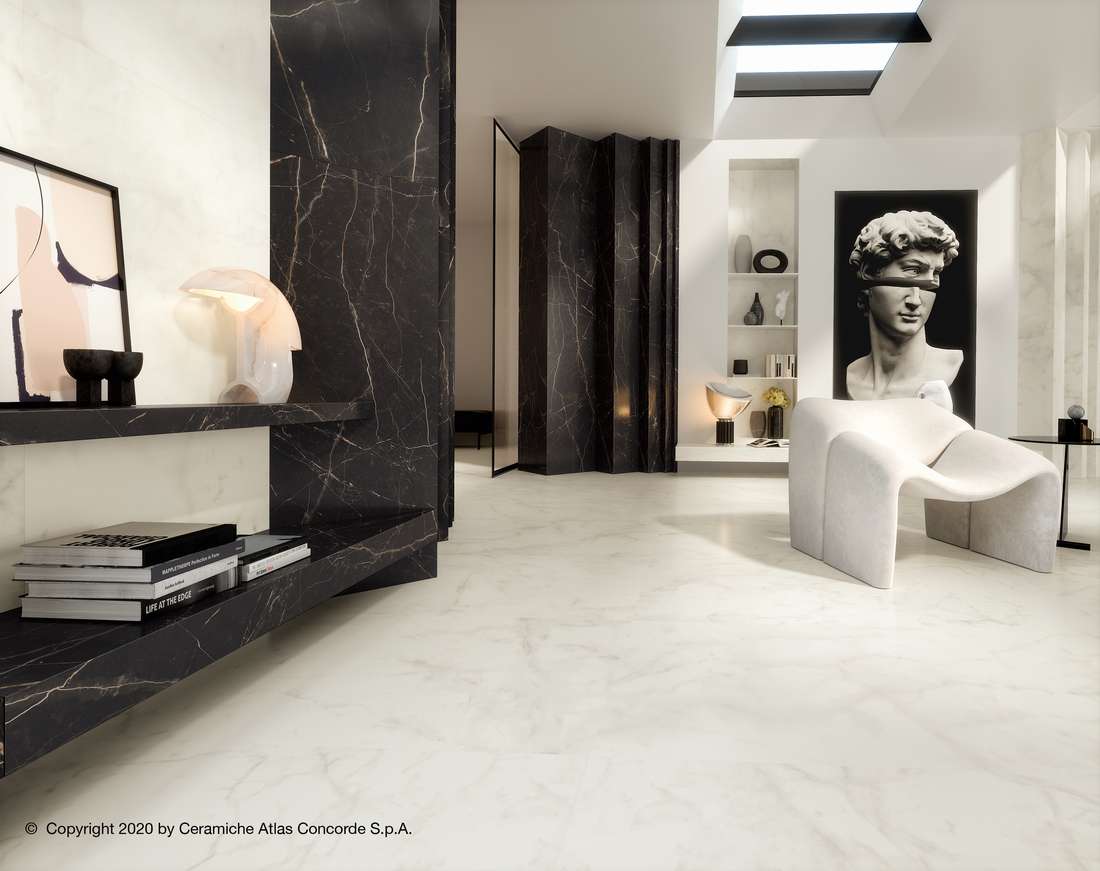Керамическая плитка Атлас Конкорд Италия Марвел Шайн/ Marvel Shine Calacatta Imperiale Shiny 40x80 A3ZV