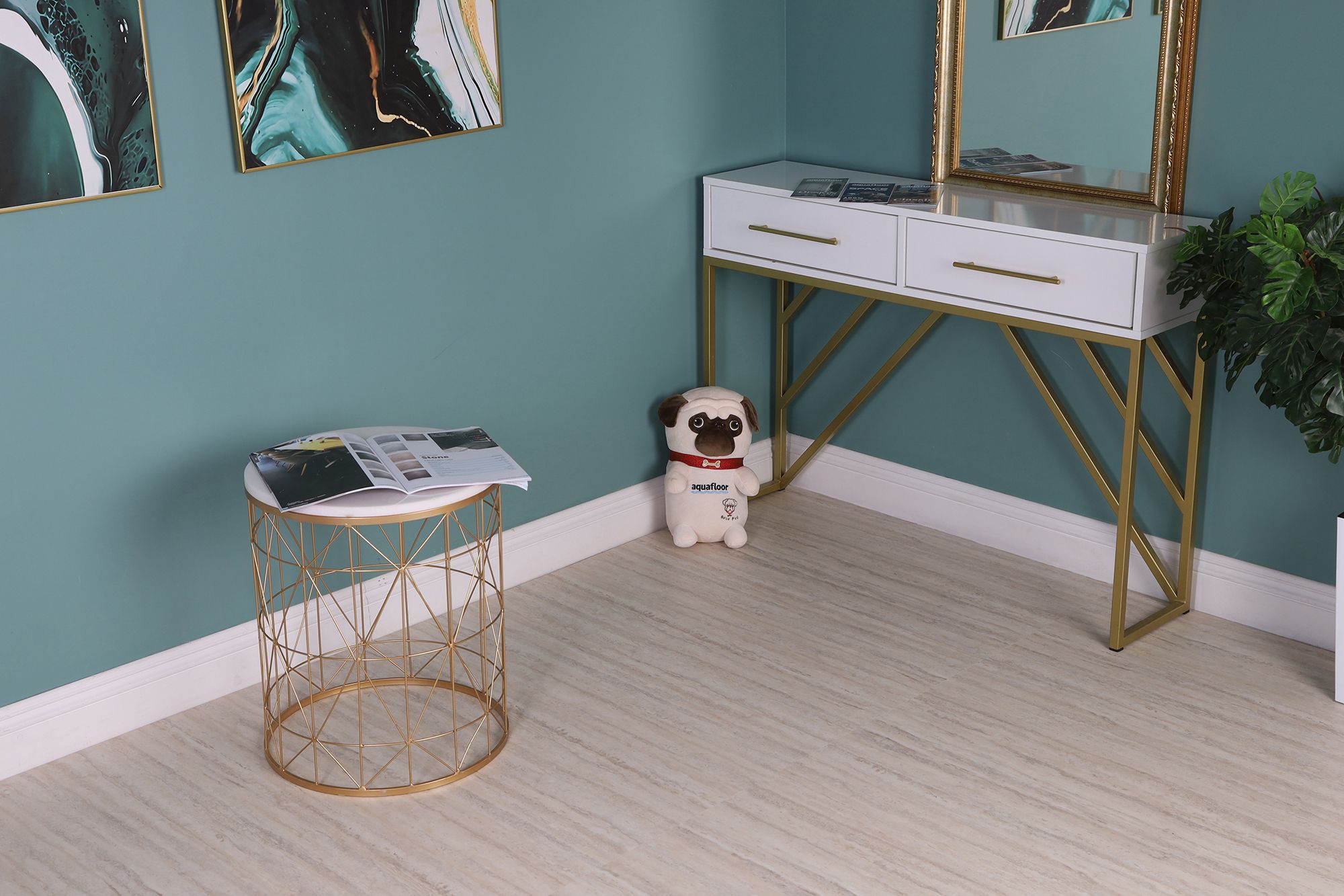 Кварцвиниловая плитка Aqua Floor Стоун ИксЭль/ Stone XL AF5002MSXL 940x470 Мрамор Светлый замковый кварц винил напольный